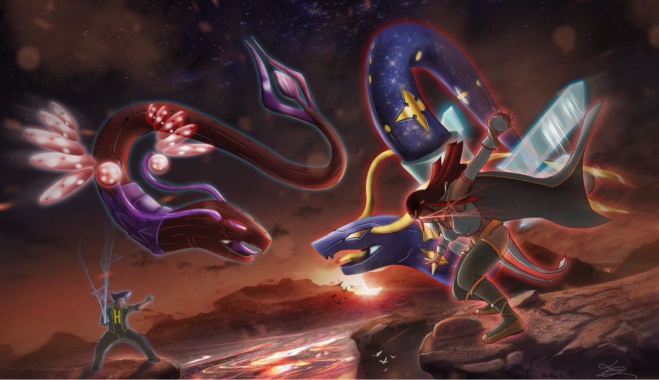 Dessin avec les légendaires principaux du jeu Infostium & Parostium