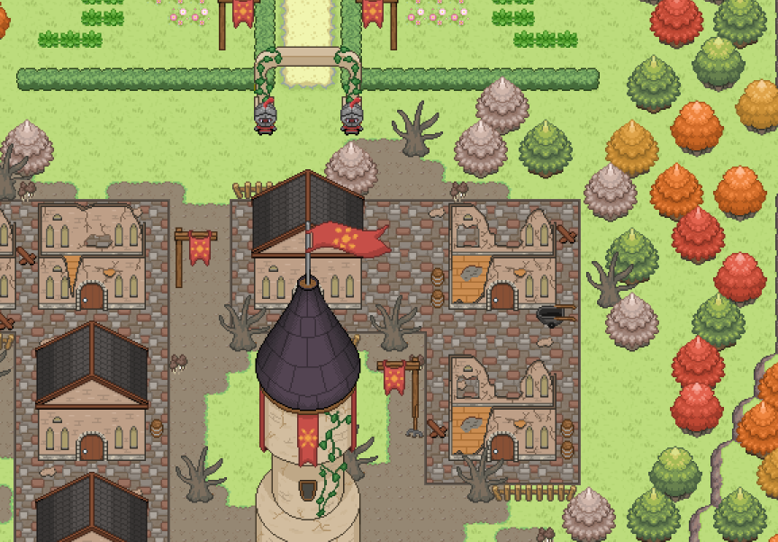 Ville en ruine au milieu de la région de Fabulia créé pour ce fangame