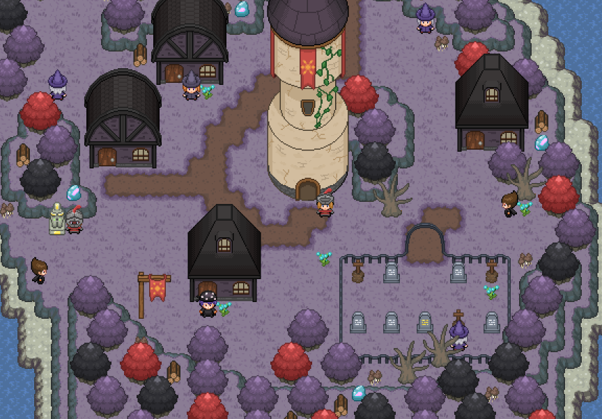 Ville Gothique et sombre du jeu PokExp