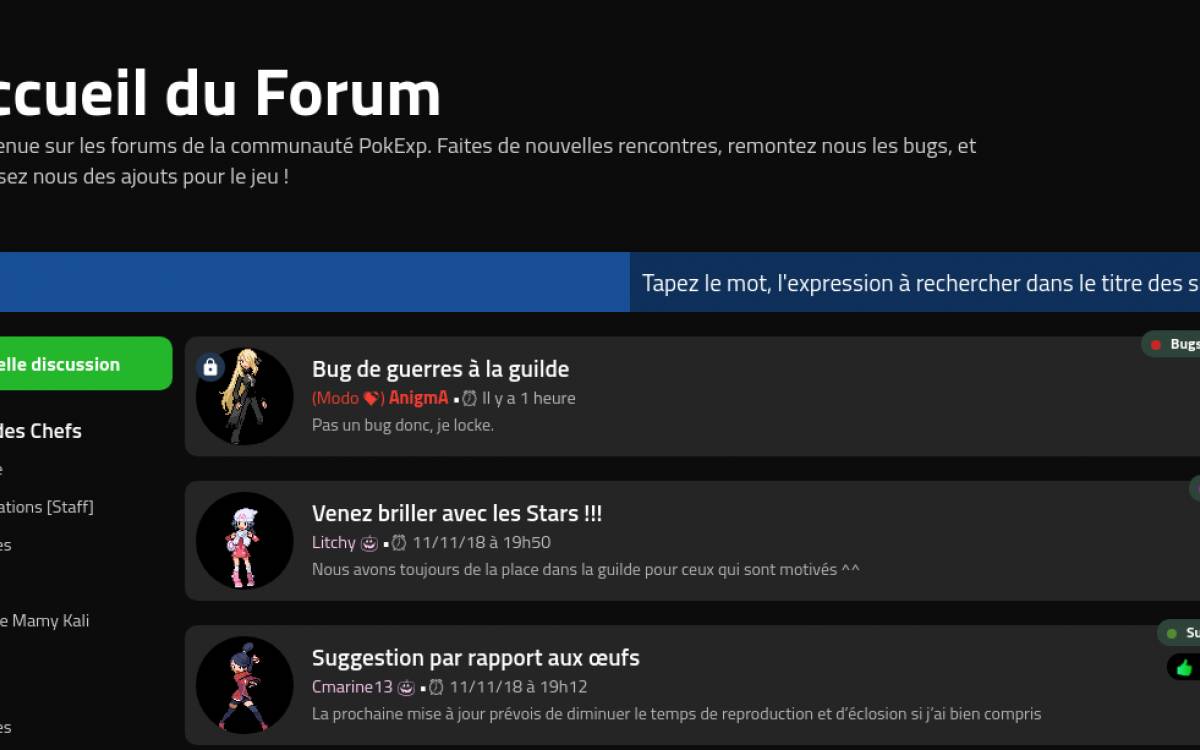 Mise à jour du Forum